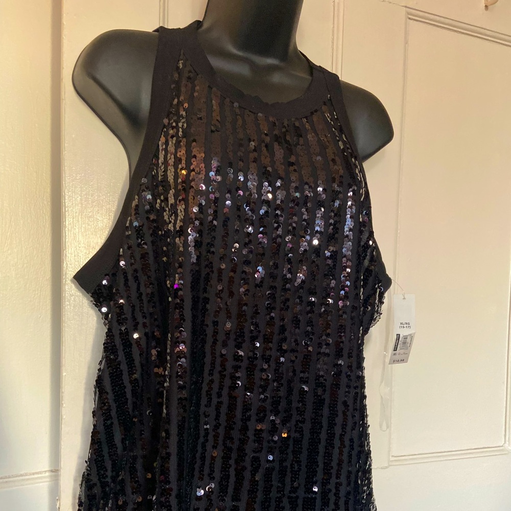 BLACK SEQUIN TANK TOP